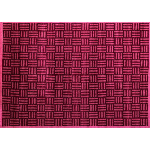 Ahgly Company Indoor Rectangle Abstract Pink Modern Area Rugs, 2' x 4'