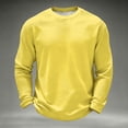 thumbnail image 5 of Oazcsf Mens Waffle Long Sleeve Shirt Knit Thermal Pullover Sweater Crew Neck Lightweight Texture Underwear Winter Warm Big and Tall Men's Tops, 5 of 5