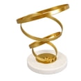thumbnail image 3 of Abstract Swirl Sculpture Strong Metal Round Base Elegant Gold Color Geometric Sculpture for Family Office Library Cafe, 3 of 9