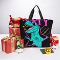 thumbnail image 6 of Wukai Rex Dinosaur With Sunglasses Print Reusable Grocery Bag Shopping Bags with Zipper Shoulder Shopping Handle Bag Suitable for Outdoor Convenient Daily Bag, 6 of 8