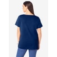 thumbnail image 2 of Roaman's Women's Plus Size Cotton Ultimate V-Neck Tee, 2 of 6