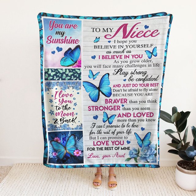 LLC To My Niece I Hope You Believe in Yourself Blanket