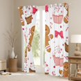 thumbnail image 3 of Manfei Cute Bow Tie Curtains Pack of 2 (42x84 Each),Brown Gingerbread Man Curtains Blackout,Sweet Cake Dessert Bedroom Curtains For Teens,Super Cozy Room Decor, 3 of 6