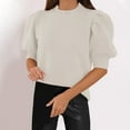 thumbnail image 2 of Womens Sweaters, Square Neck Sweaters for Women, Puff Short Sleeve Pullover Top, Spring Summer 2024 Blouse for Everyday Casual Wear, 2 of 6