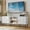 White, variant on HLR Modern TV Stand for 70-in TV, Embossed Entertainment Center with Storage for Living Room, Green