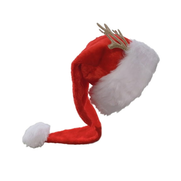 JZROCKER Christmas Antler Hat Family Gathering Santa Hat Festival Props Soft Bobble Hat