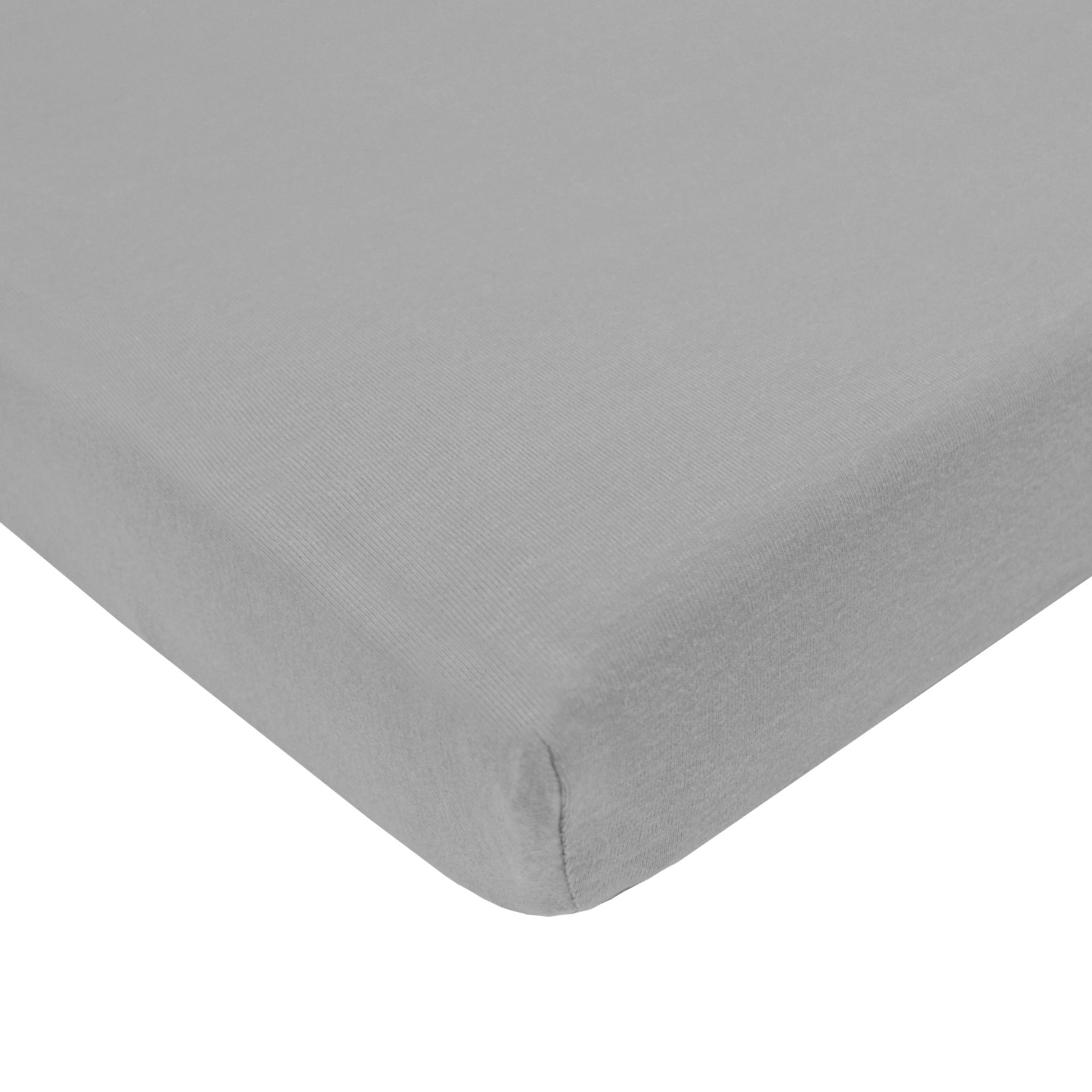 TL Care Inc Gray Cotton Fitted Sheet Crib Bed