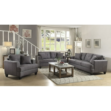 Simple Relax Samuel Charcoal 3 Pcs Sofa Set