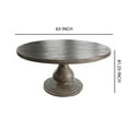 thumbnail image 5 of Benjara 63 Inch Dining Table, Pine Wood, Round Top, Grain Details, Pedestal Base, 5 of 5