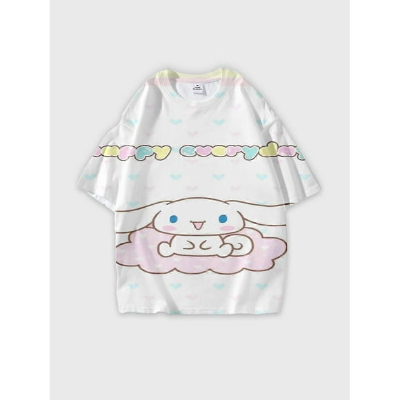 T-shirt round neck Cartoon Role Pattern loose short sleeve JW921