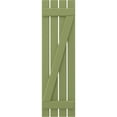 thumbnail image 5 of Ekena Millwork 15 1/2"W x 60"H Americraft Four Board (2 Batten) Exterior Real Wood Spaced Board-n-Batten Shutters w/ Z-Bar (Per Pair), Moss Green, 5 of 10
