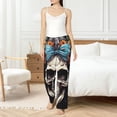 thumbnail image 6 of Lsque Bow Flower Skull Print Women's Pajama Pants, Lounge Pant - Comfortable Home Wear,Elastic Waistband, Stylish Design-Large, 6 of 9