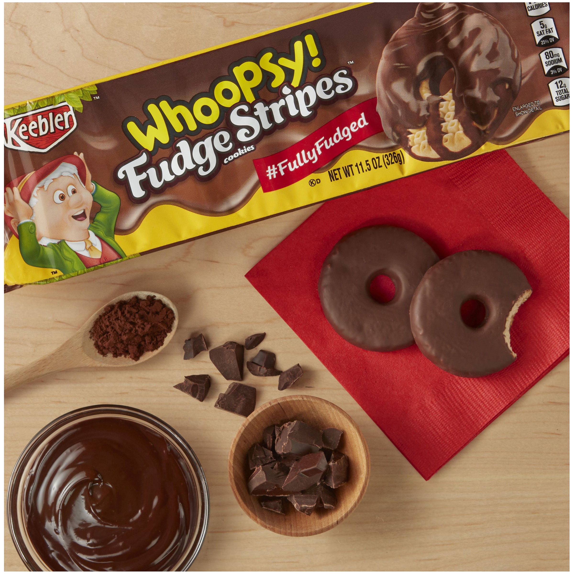 Keebler Whoospy! Fudge Stripes Fully Fudged Cookies 11.5 oz