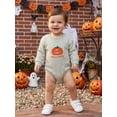thumbnail image 4 of BemeyourBBs Newborn Baby Boys Girls My First Halloween Outfit Baby Girl Boy Fall Clothes Waffled Striped Bubble Romper Letter Pumpkin Embroidery Long Sleeve Jumpsuit Bodysuits Playsuit, 4 of 9