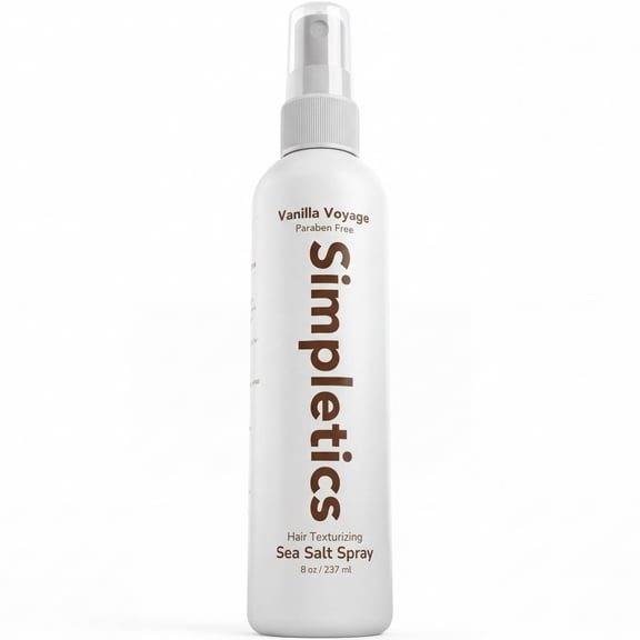 Simpletics Himalayan Sea Salt Spray for Hair - All Natural, 5 Ingredient Texturizing and Volumizing Salt Spray - Vanilla Scented - Beach Look Spray To Add Volume & Texture - Unisex - 240ml…