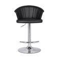thumbnail image 2 of Kenzie Adjustable Modern Black Faux Leather Bar Stool, 2 of 5