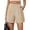 05 Khaki, variant on Airmenty Women's Elastic Waist Tailored Wide Leg Shorts with Pockets