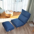 thumbnail image 4 of Abrihome Lazy sofa balcony leisure chair bedroom sofa chair foldable reclining functional chair with Ottoman,Blue, 4 of 8