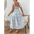 thumbnail image 4 of Plus Size Women's Spaghetti Strap Midi Dress with Waist Fit and Extra Large Flow Print Vacation Dress, 4 of 6