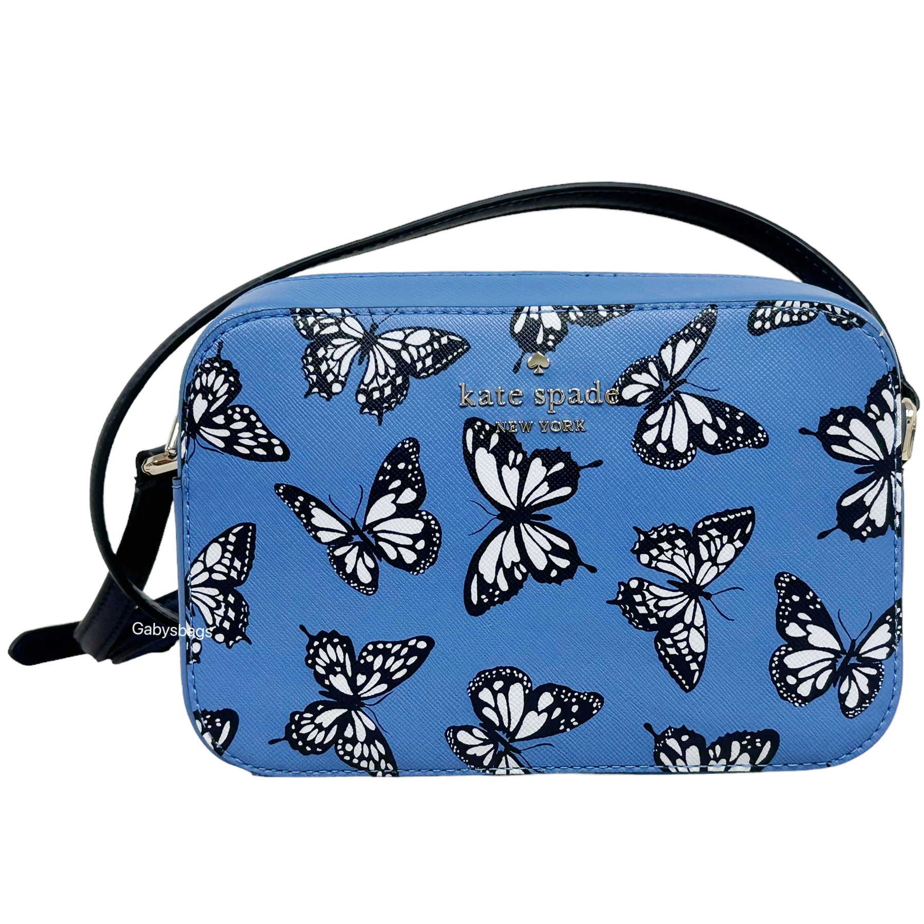 Kate Spade Staci Butterfly Mini Camera Bag Zip Crossbody Sky Blue Multi Walmart