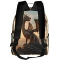 thumbnail image 3 of Zufioo Sky Sunset Bronze Dragon Print Fashion Large Capacity Backpack, Zippered Multi-compartment Travel Work Campus Lightweight Backpack, Unisex, 3 of 5