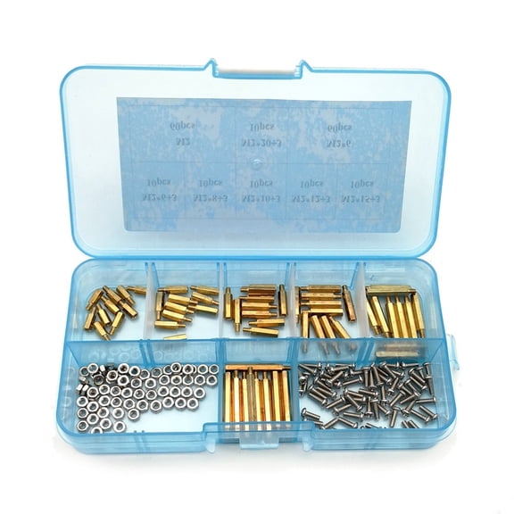 Brass Standoffs Spacer Kit 180pcs/pack Brass Stud Hex Nut Spacing Screw Brass Threaded Pillar PCB Motherboard