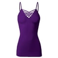 thumbnail image 2 of URBAN DAIZY Women's Cami Top Seamless Criss Cross Front Lattice Strappy Tank Adjustable Spaghetti Strap Camisole Undershirt A30_6651 Purple XL/2X, 2 of 6