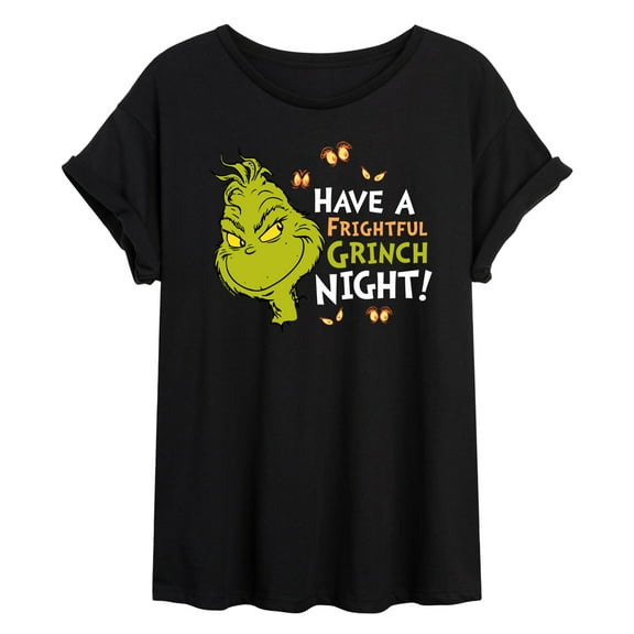 The Grinch - Have A Frightful Grinch Night  - Juniors Ideal Flowy Muscle T-Shirt