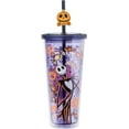 thumbnail image 3 of Silver Buffalo Disney Tim Burton's Nightmare Before Christmas Halloween Jack O-Lantern and Candy Featuring Jack Skellington Plastic Cold Cup with Lid and Straw Topper, 24 Ounces, 3 of 6