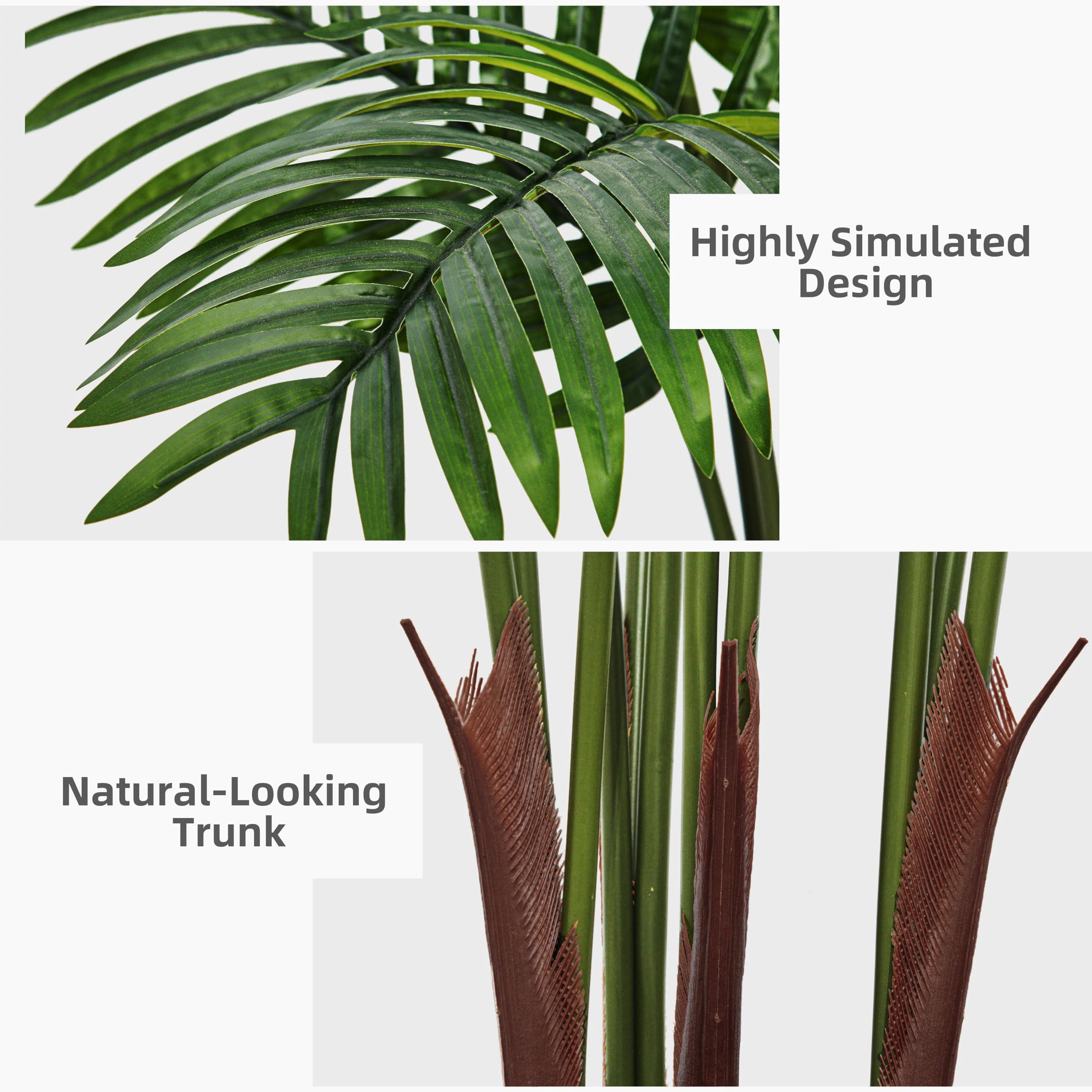 Artificial Palm Tree 5FT - Fake Tree with White Tall Planter - Faux Tropical Areca Floor Plant in Pot - Artificial Silk Plant for Home Office Living Room Decor Indoor