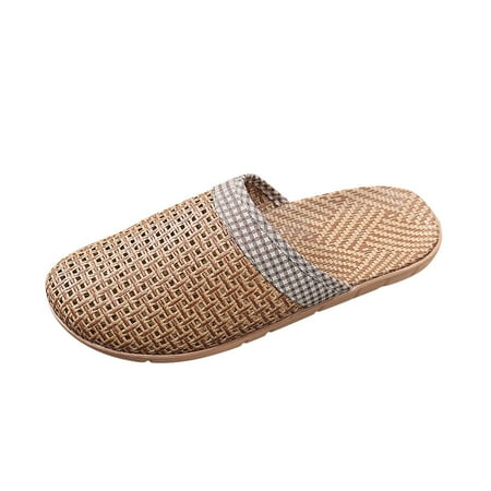 

ZMHEGW Men S Fashion Casual Slip On Cane Slides Indoor Home Slippers Beach Shoes