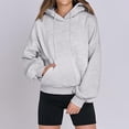 thumbnail image 4 of Plain Hoodies for Women 2025 Fall Winter Long Sleeve Basic Hooded Sweatshirt with Pockets Pullover Tops, 4 of 6