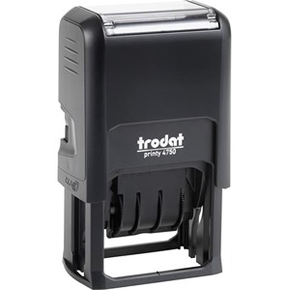 Trodat TDTE4756 Ecoprinty 5-In-1 Date Stamp, Black & Red