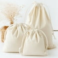 thumbnail image 3 of 1x Storage Bag, Linen+Cotton Flax Fabric Canvas Gift Bag Jewelry Drawstring Makeup Clothes Pouch Pack Bag, 3 of 7