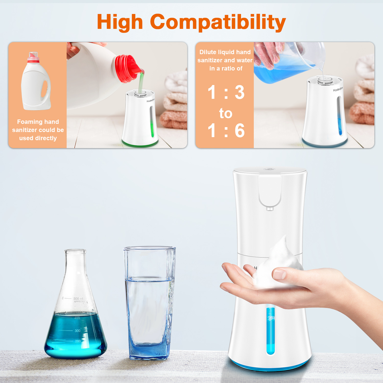 Automatic Foaming Soap Dispenser with Sensor for Kitchen, Bathroom (350ml for 600 hand washes) - image 4 of 8