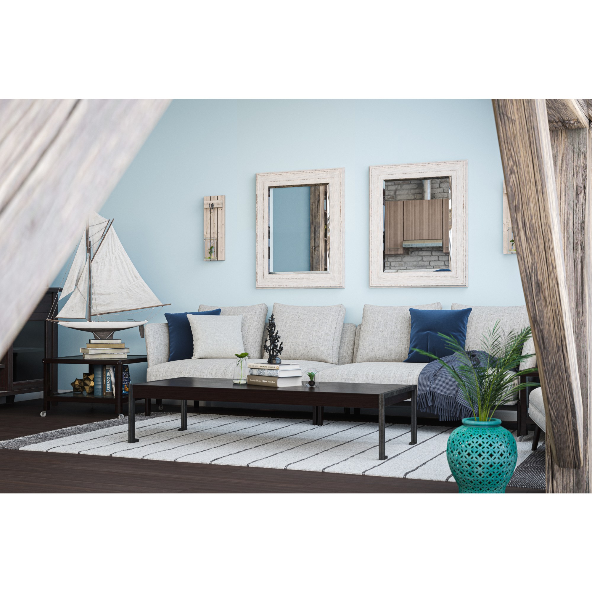 Kenroy Home 60353 Warren ウォールミラー 31 x 25インチ ホワイト