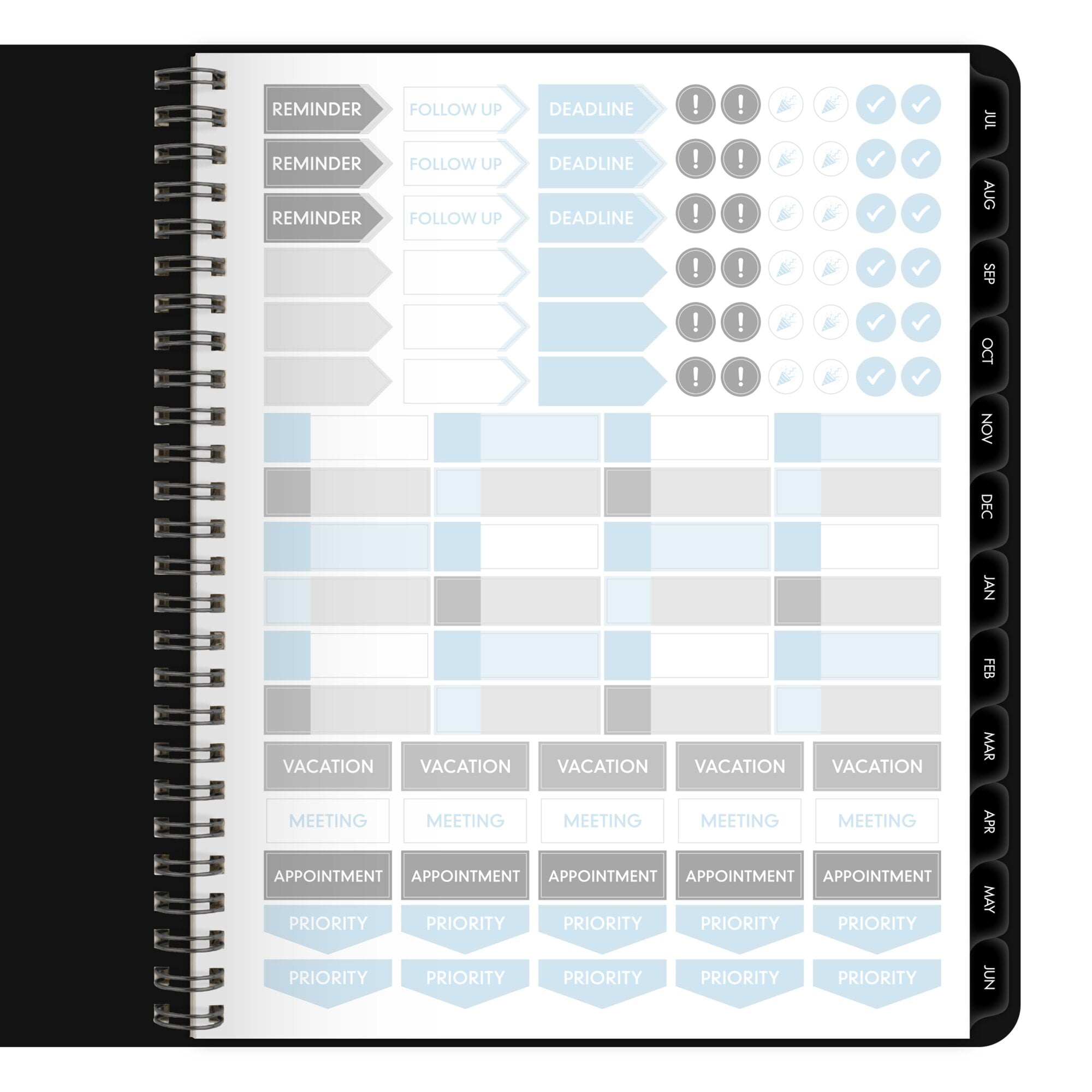 AT-A-GLANCE Contemporary Lite Academic 2026-2027 Weekly Monthly Planner Black