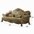 thumbnail image 4 of ACME Dresden Sofa w/4 Pillows in Bone Synthetic Leather & Gold Patina, 4 of 5