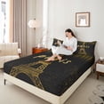 thumbnail image 4 of jejeloiu Eiffel Tower Full Size Sheets,Romantic Paris Bed Sheets For Men Women 4-Piece, 4 of 7