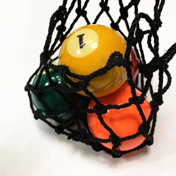 RENACLIPY 6-Pack Black Cotton Billiard Storage Net Bags, Standard Size Drop Holder for Pool and Snooker Accessories