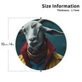 thumbnail image 2 of Picia Surrealist Goat Printed Leather Coasters for Drinks, 4" Drink Coasters Set of 4 for Tabletop Protection, Handmade Luxurious Home Décor and Housewarming Gift -Round Shape, 2 of 6