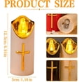 thumbnail image 3 of Twfbrm Flameless Votive Candles, Cross Design Pillar Candles Battery Operated Electric LED Candles, Reusable Long Lasting Flickering Candles Devotional Prayer Candle Table Decorations for Home Church, 3 of 7