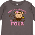 thumbnail image 4 of Inktastic Little Monkey Girl 4th Birthday Girls Long Sleeve Toddler T-Shirt, 4 of 5