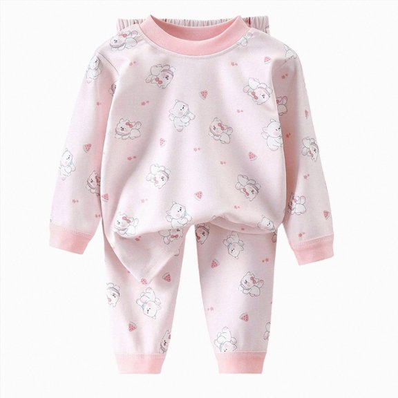 UAYOTSE Toddler Boys Cartoon Printed Pajama Set, Long Sleeve Top and Pants Sleepwear Outfit for Cool Weather Size 5-6 Years