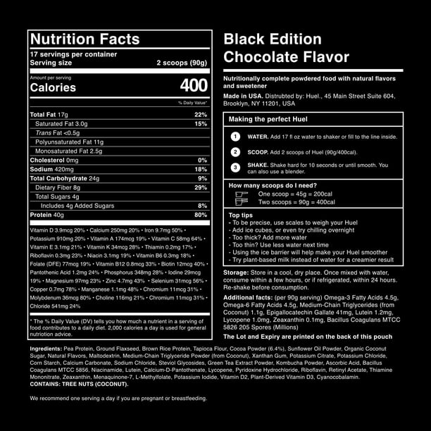 Huel Black Edition - Nutritionally Complete 100% Vegan Gluten-Free