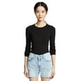 thumbnail image 4 of Splendid Women's 1X1 Rib Long-Sleeve Crew T-Shirt Top, Black, XX-Large, 4 of 10