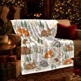 thumbnail image 3 of Woodland Animals Sleepy Forest Watercolor Pattern, Peaceful Bird Art Scene, Warm Flannel Blanket for Cabin and Lodge, Bird Lovers Housewarming Gift, Artistic Home Decor, 3 of 9