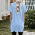 thumbnail image 5 of Timegard Summer Tops for Women Short Sleeve Hoodies Solid Color Loose Comfy Casual Pullover Tops Pockets, 5 of 7