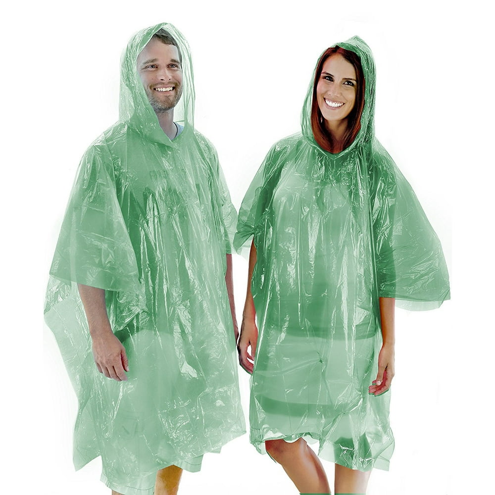 Wealers Emergency Rain Poncho with Hood One Size Fits All