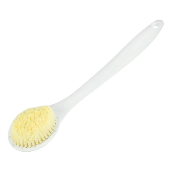 Unique Bargains Back Scrubber Long Handle Bath Brush Long Handle Brush for Bath Shower 13.58"x2.76"x0.98" White